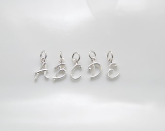 Letter charm, Sterling silver letter charm, Add-on charm