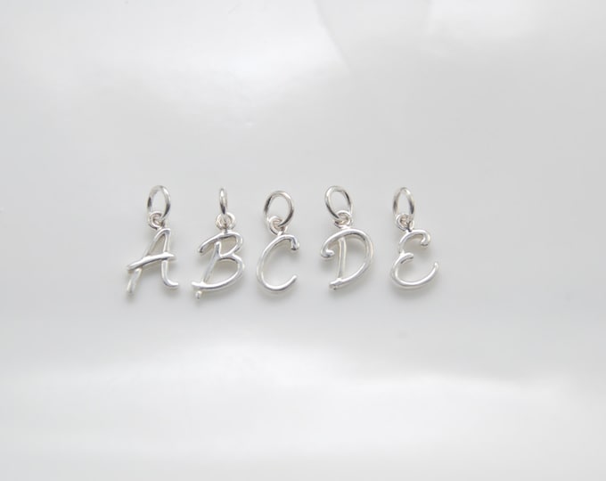 Letter charm, Sterling silver letter charm, Add-on charm