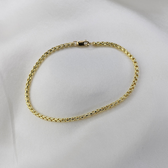 2.5mm Round 14K Yellow Gold Box Chain Extender For Bracelets & Necklaces (USA Made)