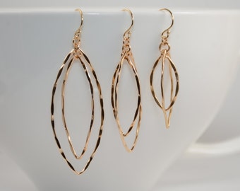 Gold hoop earrings. Gold oval hoop earrings. Small hoop earrings, Medium hoop earrings, Large hoop earrings - Gold filled