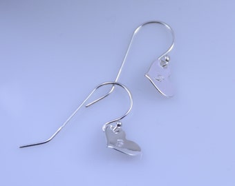 Personalized earrings - Dainty heart earrings, Tiny heart initial earrings