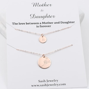 Mother Daughter Necklace Set Dandelion necklace. Mother daughter dandelion necklace set. Sterling silver, gold filled or rose gold filled image 2