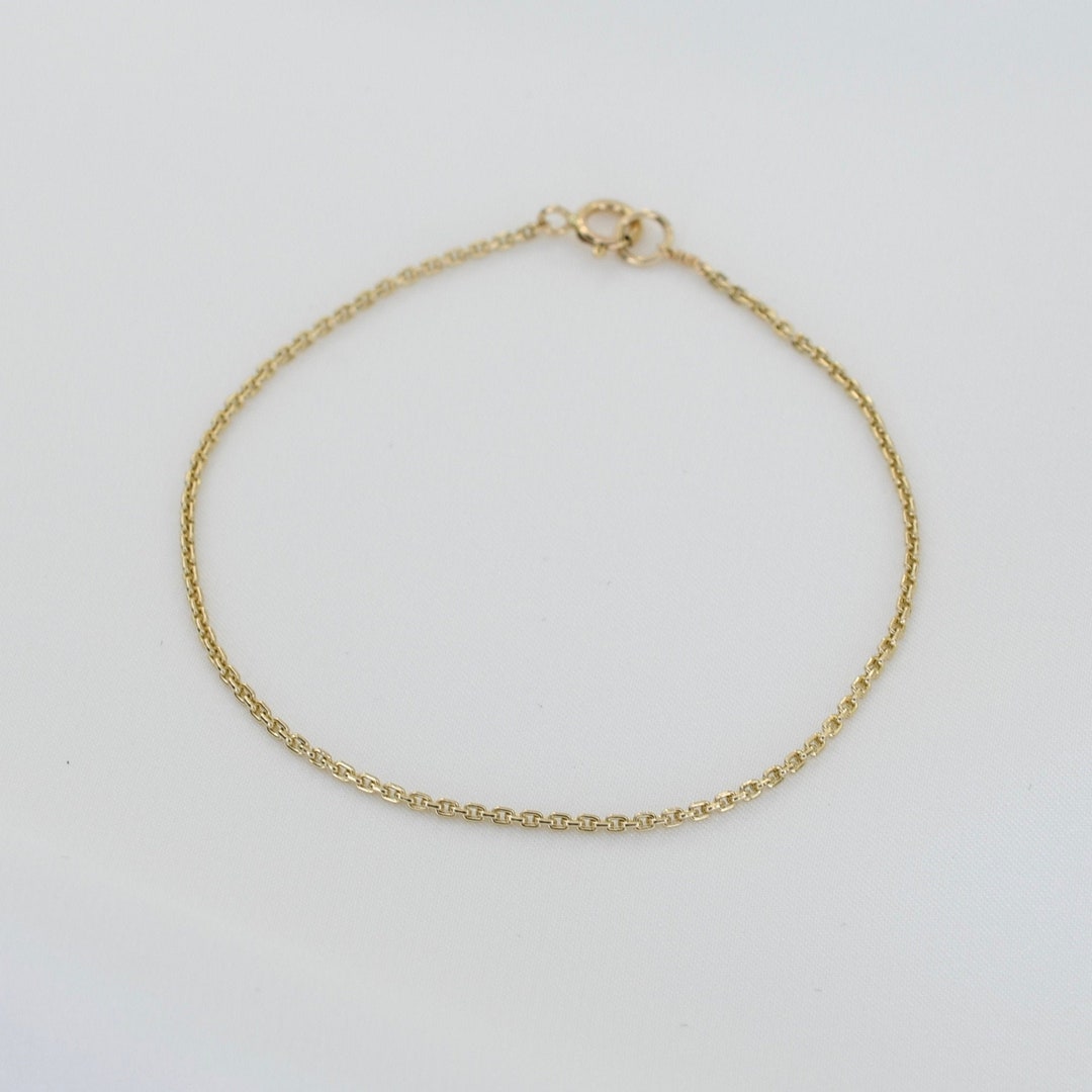 14K Gold Chain Bracelet Etsy