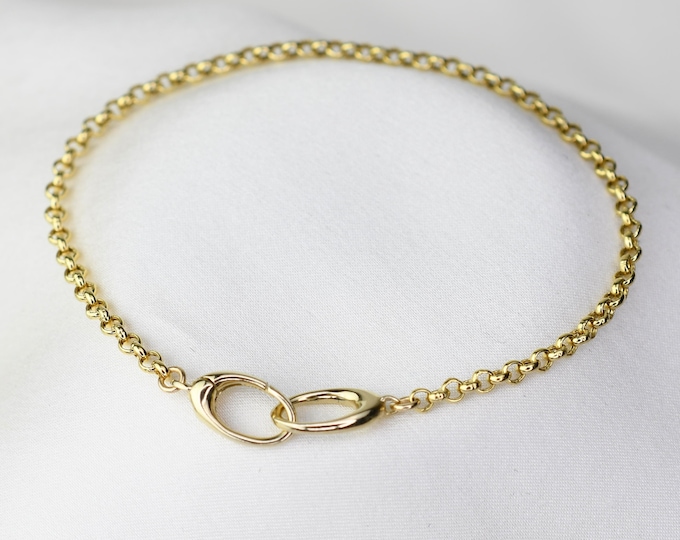 14K Gold Bracelet - 14K Gold 2mm Rolo Chain Bracelet