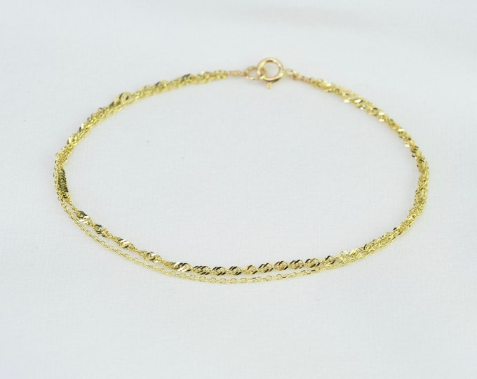 14K Gold Multi Chain Bracelet