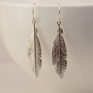 Feather earrings. Sterling silver feather earrings