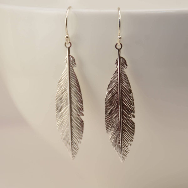 Feather earrings. Sterling silver feather earrings