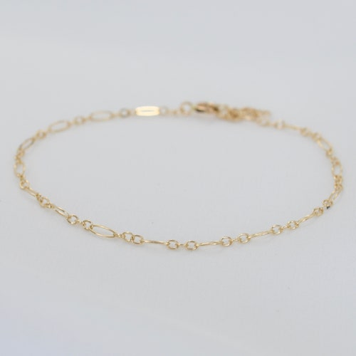 Solid Gold Delicate Bracelet Gold Chain Bracelet Etsy