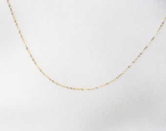 14K Solid Gold Delicate Chain Necklace