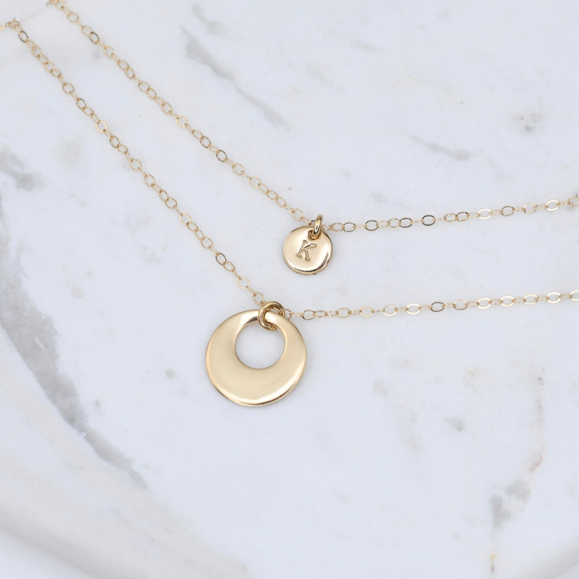 14K Solid Gold Personalized Mother daughter Necklace Gift Etsy
