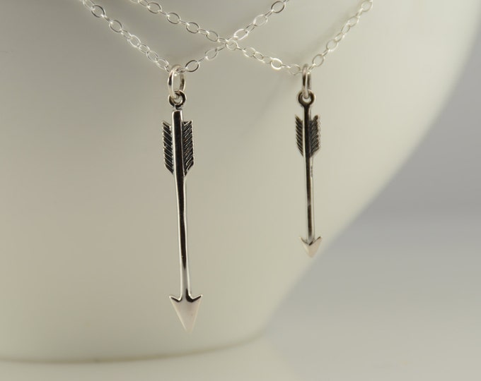 Sale - Mother Daughter gift. Mother Daughter arrow necklace. Arrow necklace. Large arrow necklace. Small arrow necklace