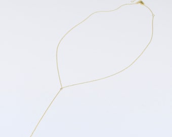 14K Gold Delicate Y Necklace - 14K Gold Delicate Chain Necklace. 14k yellow gold. 14k white gold. 14k rose gold