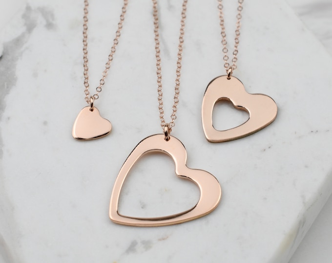 Generations necklace set, Rose gold Generations necklaces Grandmother mother granddaughter necklace set