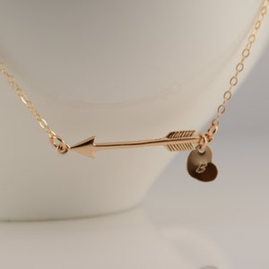 Arrow necklace. Personalized arrow necklace. Gold arrow necklace.