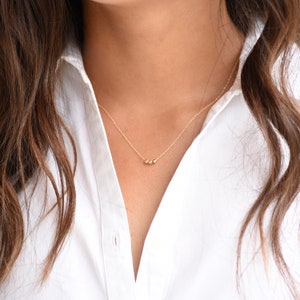 14K Gold Mirror Beads Necklace