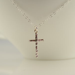 Hammered cross necklace. Cross necklace. Christening gift. Baptism gift, Baptism necklace
