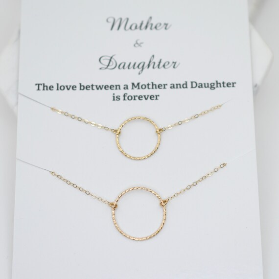 Mother daughter sale 14k gold necklace