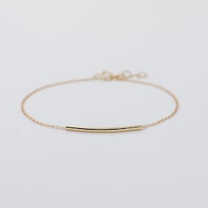 14K gold bar bracelet