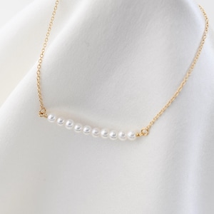 14K Solid Gold Pearl Bracelet: Delicate Cable Chain