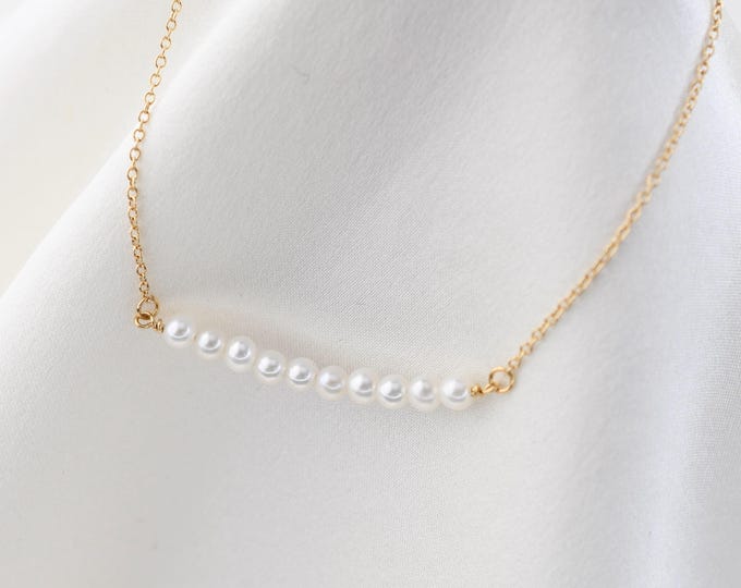 14K Gold Pearl Bracelet - 14K Gold Cable Chain with pearl  Bracelet - 14K Solid Gold Bracelet