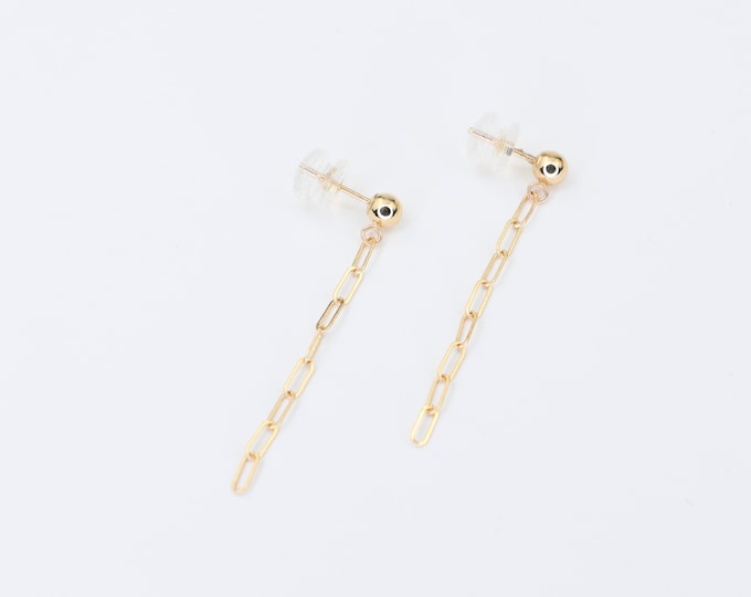 14K Gold Paper Clip Earrings