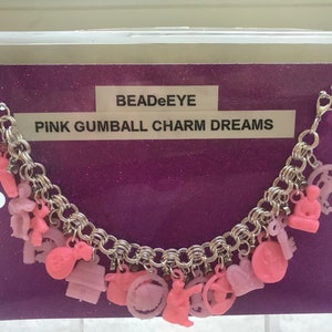 PINK BUBBLEGUM DREAMS Vintage Charm Bracelet