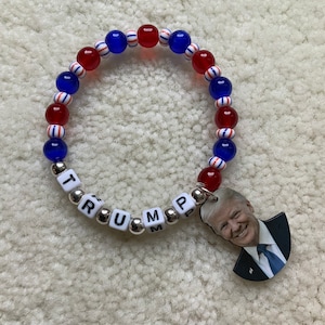 Ich UNTERSTÜTZE TRUMP!  Perlen REPUBLICAN Party Armband