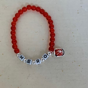 I AM a HERO! FIREFIGHTER Beaded Charm Bracelet