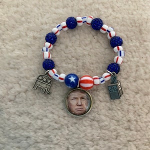 Ich unterstütze TRUMP! Perlen REPUBLICAN Party Armband