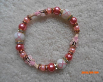 ROZE engelen van hoop borstkanker bewustzijn bedelarmband