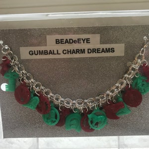 Red & Green BUBBLEGUM DREAMS Vintage Charm Bracelet