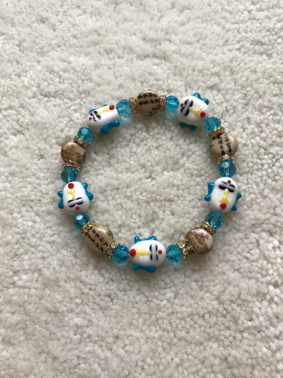 Mens glass shop bead bracelet