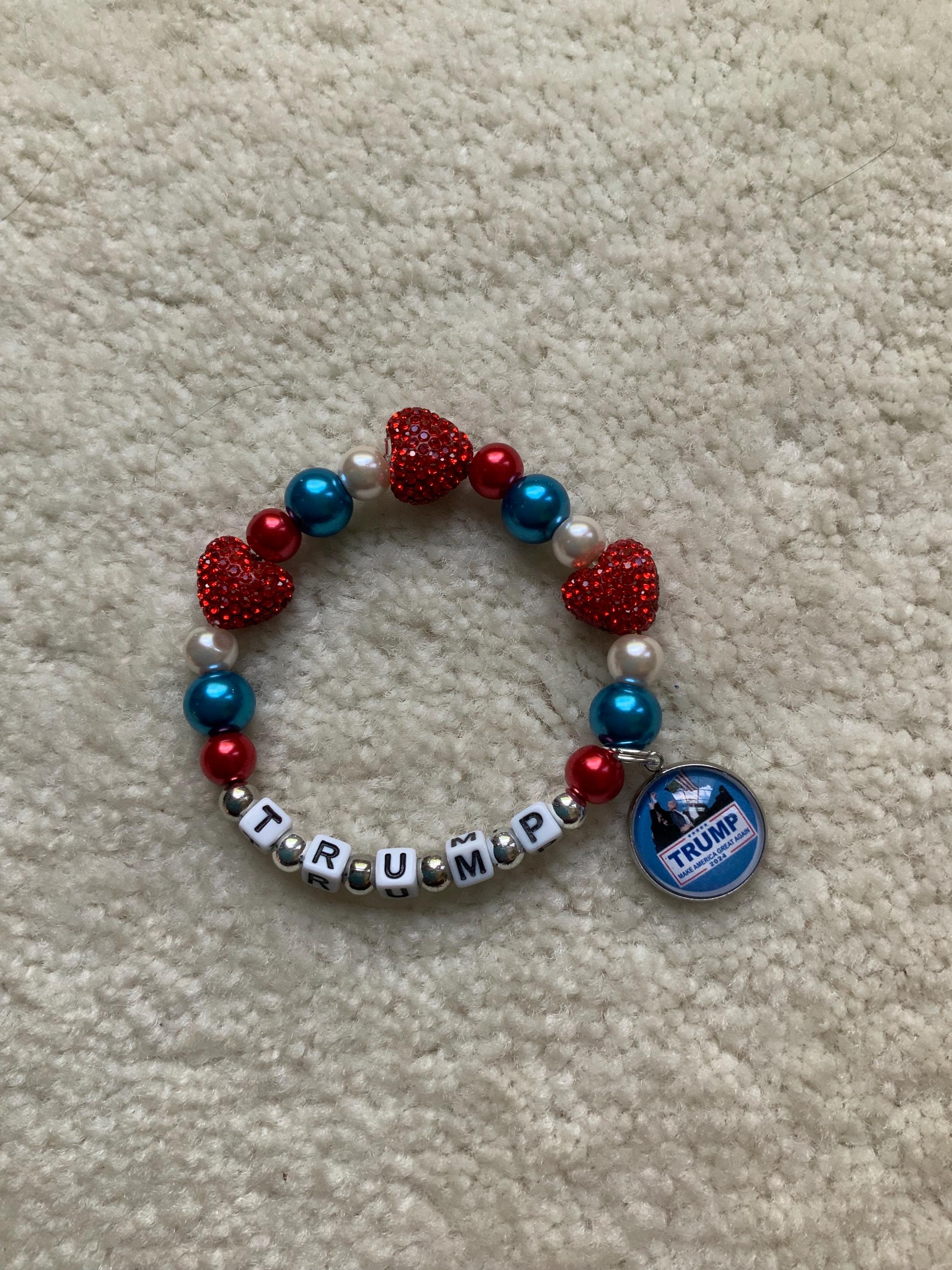 I Love TRUMP! Crystal Heart Beaded REPUBLICAN Party Bracelet - Etsy