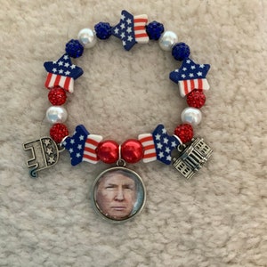 Ich unterstütze TRUMP! Perlen REPUBLICAN Party Armband