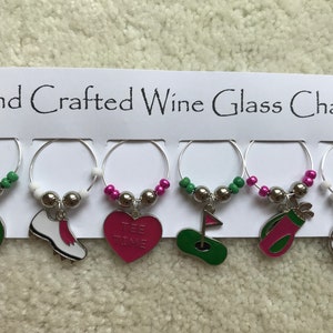 GOLFING GREATS! Themed Wine Glass Charms