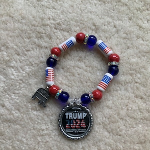 ICH UNTERSTÜTZE TRUMP! Perlenarmband REPUBLICAN