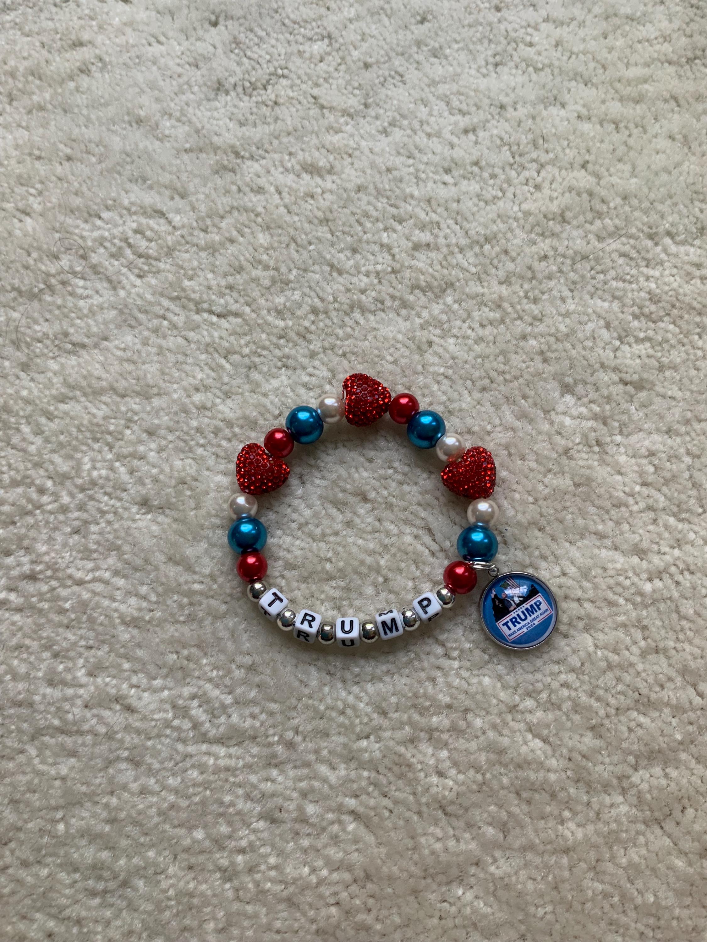 I Love TRUMP! Crystal Heart Beaded REPUBLICAN Party Bracelet - Etsy