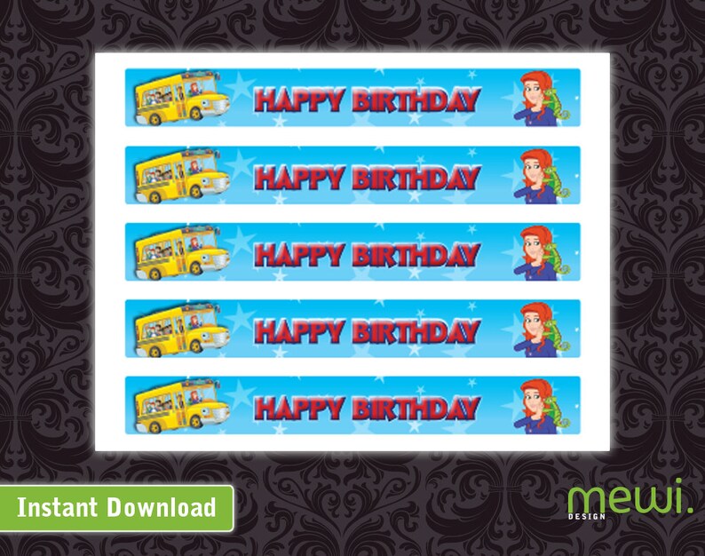 Magic School Bus Rides Again Wraparound Labels Instant Etsy