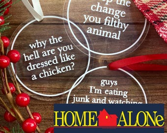 HOME ALONE Ornament, Funny Christmas Movie Ornament, Filthy Animal