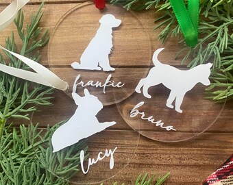 Personalized Pet Silhouette Ornament: Custom Acrylic Christmas Decoration