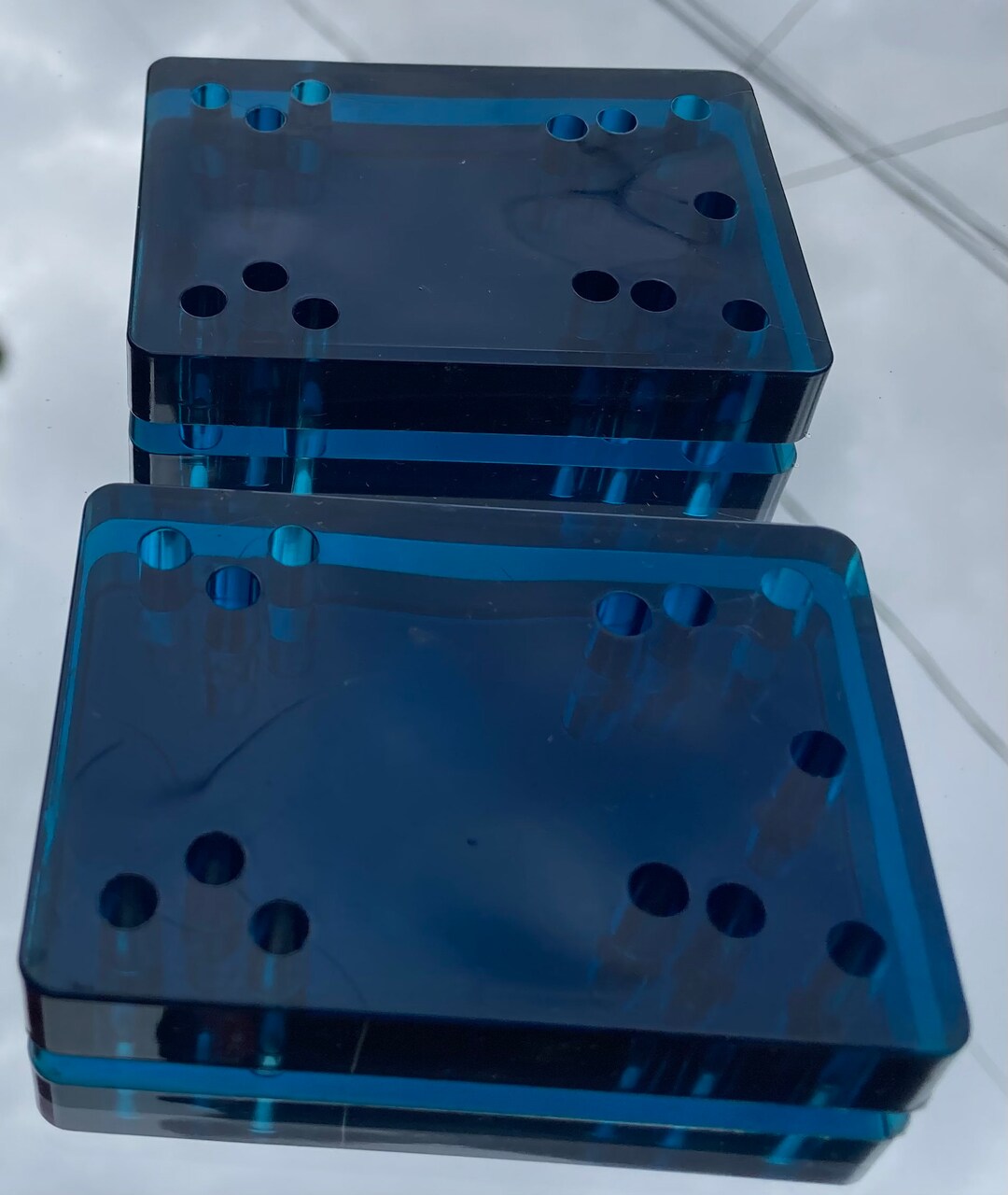 Urethane Skate Truck Riser Pads Flexable Set 1/2 Inch FLO Blue NOS Old