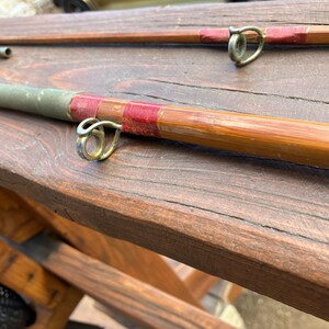Vtg Montague Split Bamboo Fly ＆Lure Rod Antique Split Bamboo