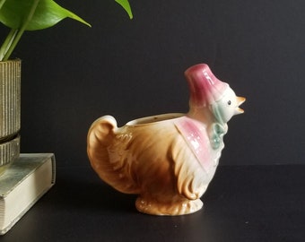 Pink Ceramic Duck Creamer - Vintage Spaulding China Duck Figurine w Original Label - Easter Brunch, Afternoon Tea Table Decor
