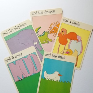 Carte flash animaux et nombres - carte d'art vintage du MoMA avec illustration colorée - Museum of Modern Art - Papier éphémère