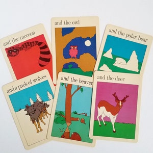 Lot de 6 cartes d'art animalier - cartes flash vintage MoMA Museum of Modern Modern Art - impressions Pop Art colorées