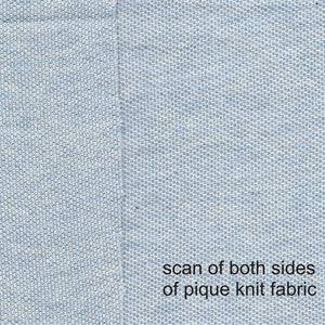 Light Blue Heather Knit Pique Fabric 1 Meter Cotton Blend Knit Jersey Fabric DIY Sewing Project image 2
