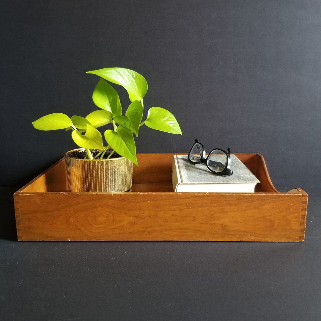 Wood Paper Tray for Legal Size Paper Vintage Mid Century Etsy
