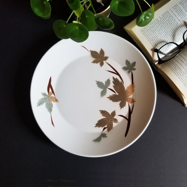 Autumn Leaves White China Serving Platter - Vintage 12" Large Serving Dish - Primastone Ironstone Plate 4957 Japan - Charger Plate