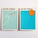 Airplane and Balloon - Vintage MOMA Art Cards - Childrens Room Decor - Typography Art - Museum of Modern Art - Mid Century Modern Art Decor 