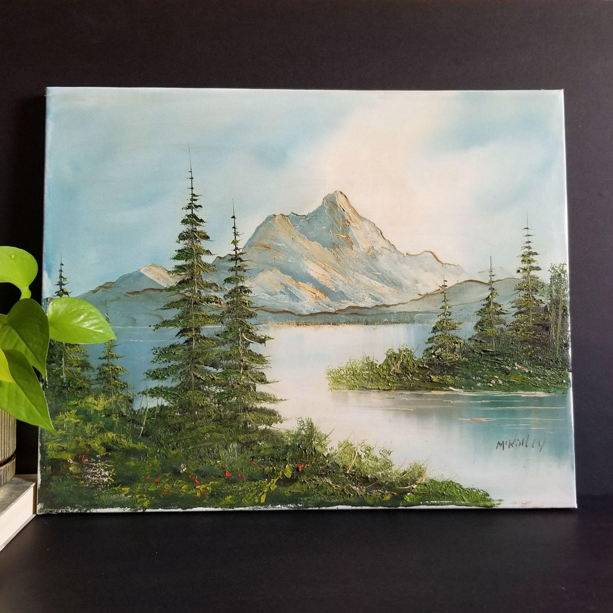 Pine Tree Mountain Landscape Painting - 16x20